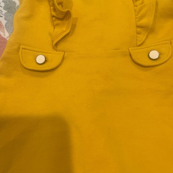Janie Jack Collared Ruffle Ponte Dress Yellow 6-12 Mos - Picture 4 of 12